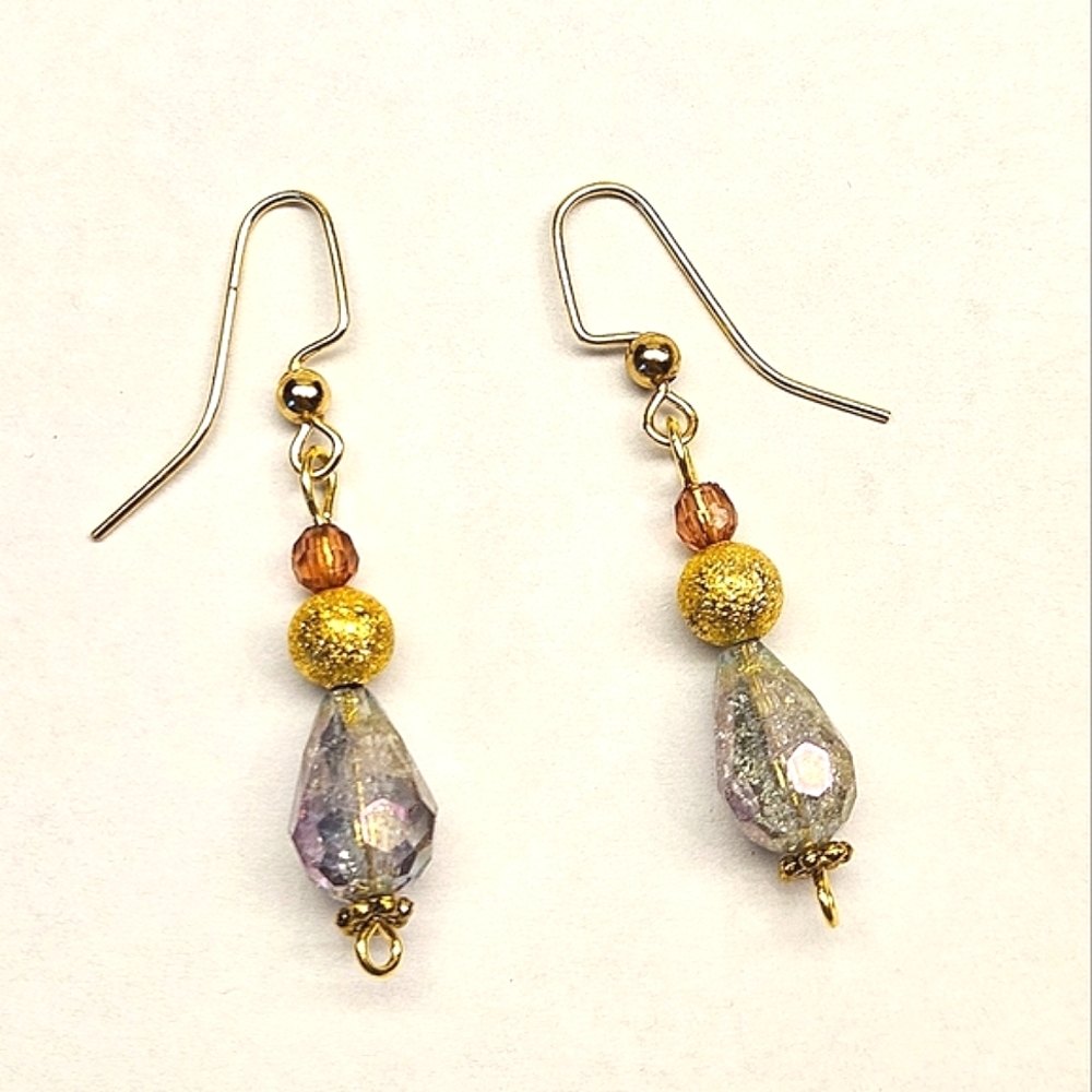 Crackled Glass Beaded Earrings